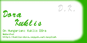 dora kuklis business card