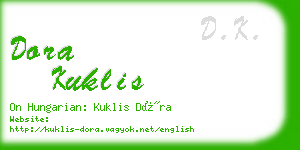 dora kuklis business card